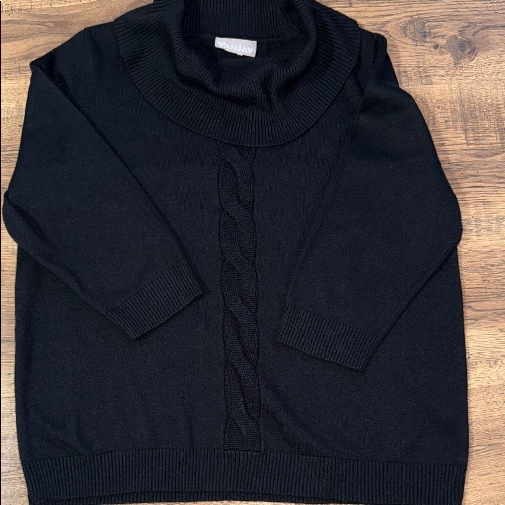 TANJAY Women’s Black Cowl Neck Sweater size L